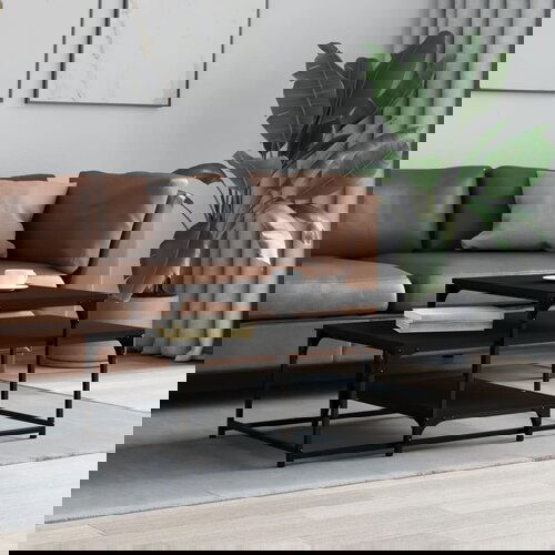 The Living Store Klubska mizica črna 102x60x45 cm inženirski les - Klubska Mizica, (21574369) Cene