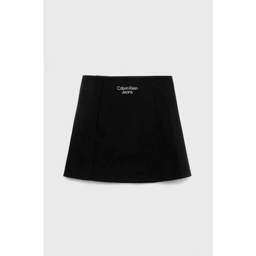 Calvin Klein Jeans Dječja suknja boja: crna, mini, širi se prema dolje