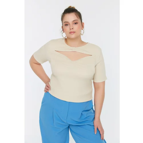 Trendyol Curve Stone Cutout Detailed Knitted Blouse