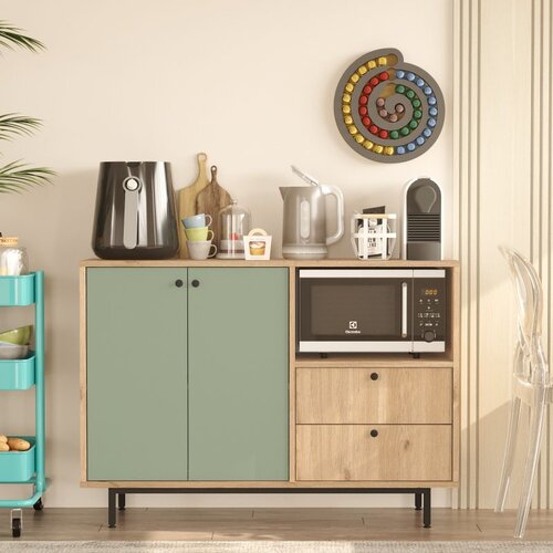 Hanah home Komoda RE2-SY, 120x85x35,5 cm, Zelena Cene