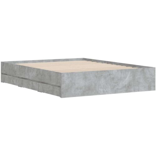  Okvir kreveta s ladicama siva boja betona 150 x 200 cm drveni Slike