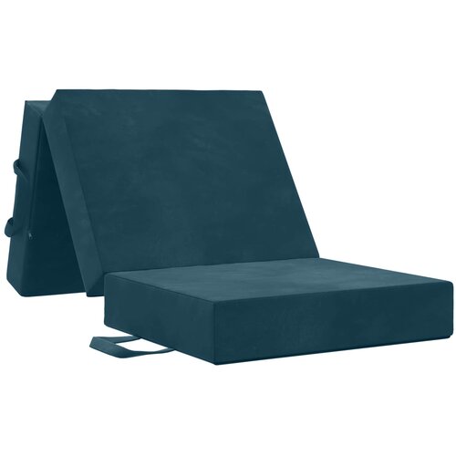 VidaXL Zložljiv kavč postelja 90 x 67 x 45 cm Modra, (5000295327) Slike