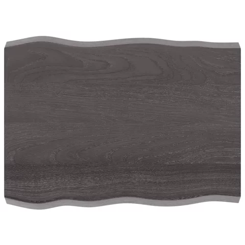 vidaXL Mizna plošča temno siva 80x60x6 cm obdelana trdna hrastovina