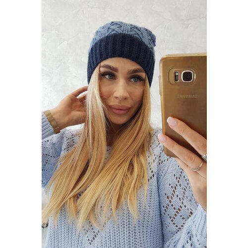 Kesi Cap with fleece Bibiana K264 navy blue + jeans Slike