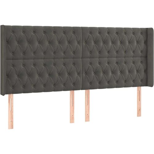  Uzglavlje tamnosivo 203 x 16 x 118/128 cm bar&amp;scaron;unasto Slike