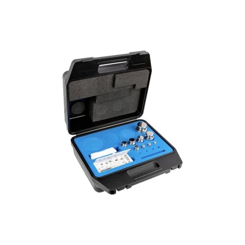 Kern Set utega 303-064, OIML klasa E1, nazivna vrijednost 1 mg - 1 kg, gumb, polirani nehrđajući čelik, u plastičnoj ku Slike