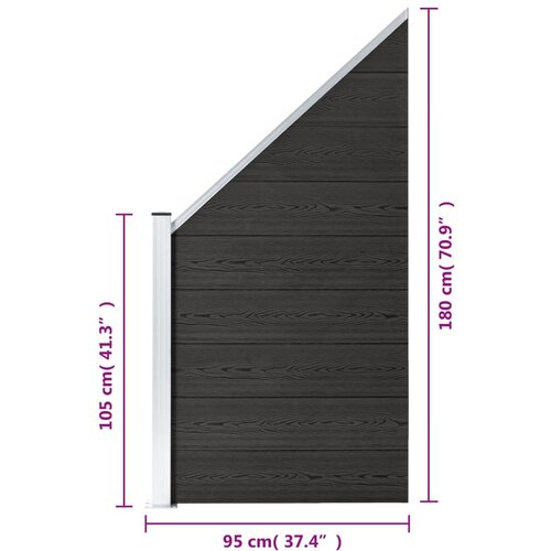  za ogradu WPC 95 x (105 - 180) cm sivi Slike