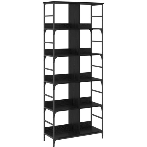 VidaXL Polica 4 razina 78 5 x 33 x 188 5 cm metal PB Crni hrast - Crni hrast 188 5 cm Slike