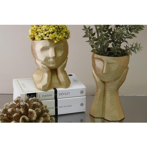 WALLXPERT CY0454 gold decorative pot set (2 pieces) Slike