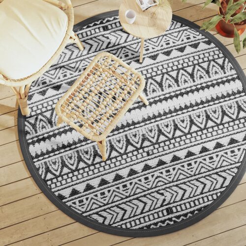 vidaXL Zunanja preproga črna Ø160 cm PP Cene