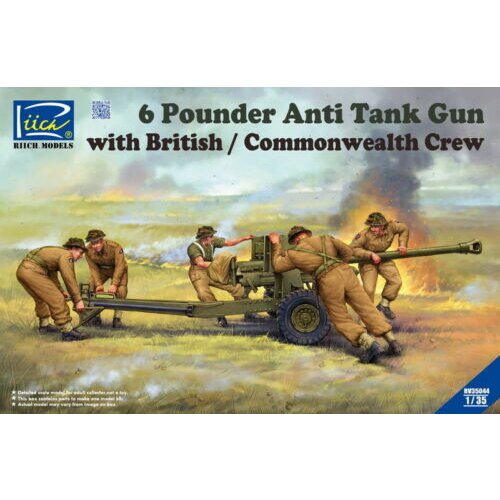 RIICH-MODELS 6 Pounder Anti Tank Gun with British/Commonwealth Crew, (21287286) Cene