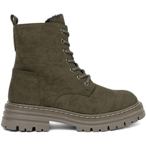Sergio Leone Dark green women&amp;#039;s hiking boots with suede trim by Slike