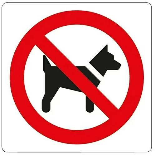 x znak pickup (motiv: prepovedano za pse, 7,5 7,5 cm)