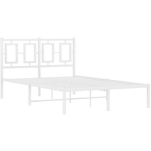 VidaXL Metalni okvir za krevet s uzglavljem bijeli 120 x 190 cm Slike