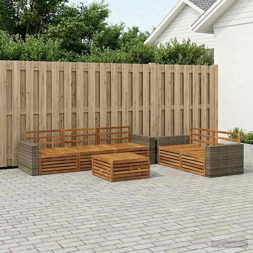  Set vanjskih sofa 6 kom. Prirodna Čvrsto drvo akacije Cijene