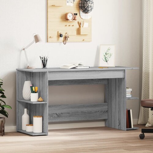 vidaXL Pisalna miza siva sonoma 140x50x75 cm inženirski les Cene