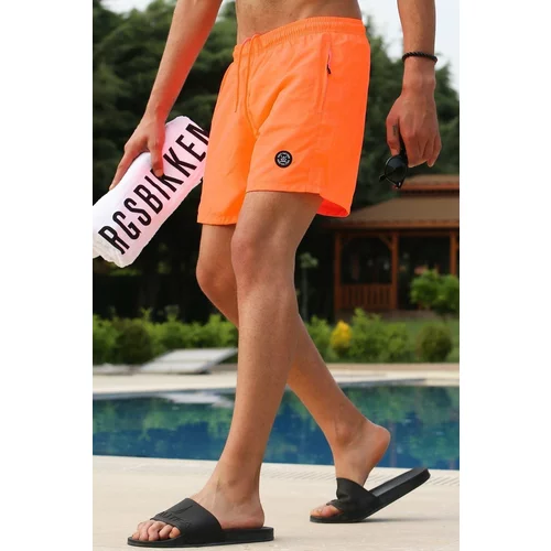 Madmext Swim Shorts - Orange - Plain