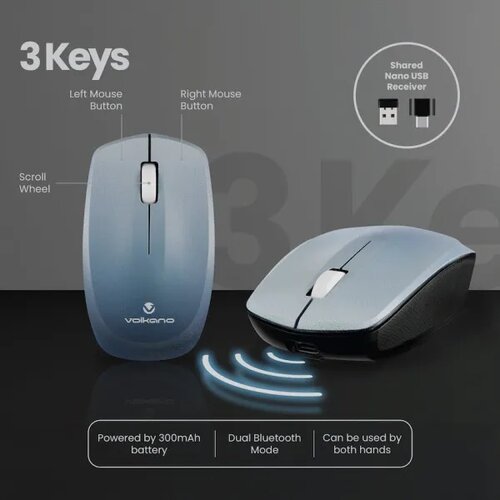 Volkano Tastatura+mi&amp;scaron; Wireless Prism VK-20248-GR siva Slike