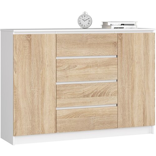 AKORD KOMODA K140 2D 4SZ CLP BELO / SONOMA, (21702870) Slike