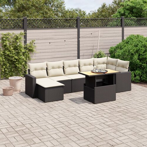 vidaXL 8-dijelni set vrtnih sofa od poliratana s jastucima crni Cijene