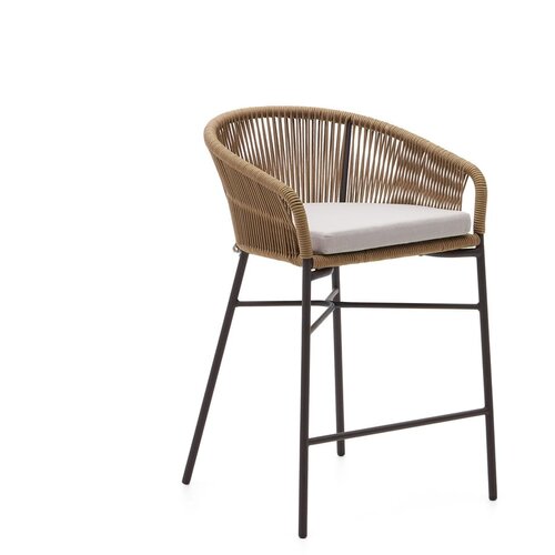 Kave Home Bež metalna vrtna barska stolica Yanet – Cijene