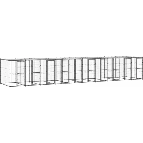 vidaXL Vanjski kavez za pse s krovom čelični 24 2 m²