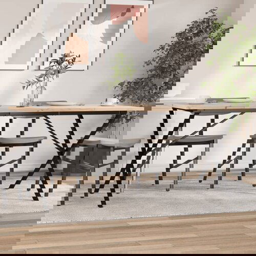 vidaXL Blagovaonski stol X-oblika 180x90x75 5 cm od borovine i željeza Cijene