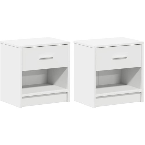 vidaXL Nočne omarice 2 kosa s predalom bele barve 39x28x41 cm, (5000298569) Cene