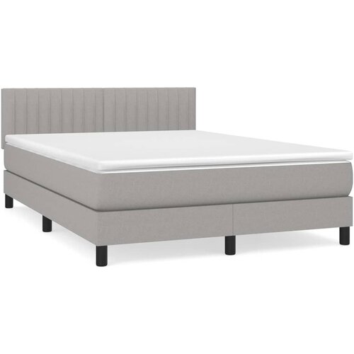 Maison Chic Box spring postelja - Vzmetna postelja z vzmetnico svetlo siva 140x200 cm blago SL6442, (21904633) Cene