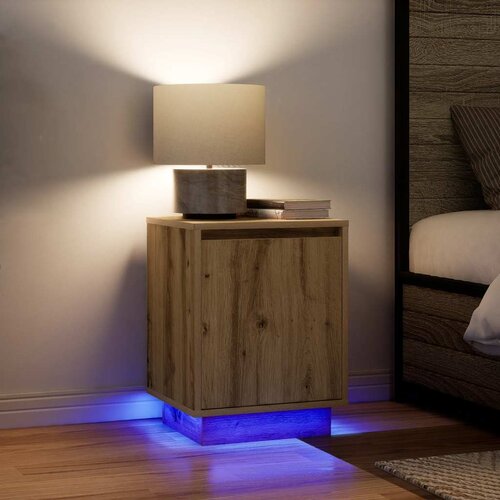 vidaXL Nočne omarice z LED svetili 2 kosa Artisan Oak 38x34x50 cm Cene
