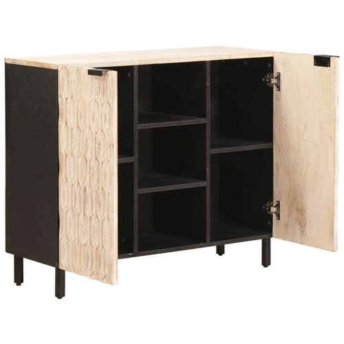  Kreveta Fin&amp;scaron; bijelog pranja 90 x 33 5 x 75 cm Čvrsto drvo manga Slike