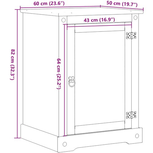  za HiFi Corona 60 x 50 x 82 cm od masivne borovine Slike