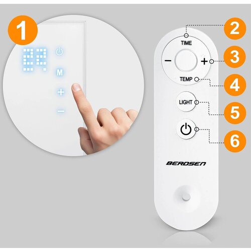 Berdsen BD-987 infrardeči panel 800 W Wi‑Fi bela Slike