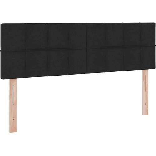  Krevet S LED lampica s uzglavljem Crna 140 x 190 cm tkanina Slike