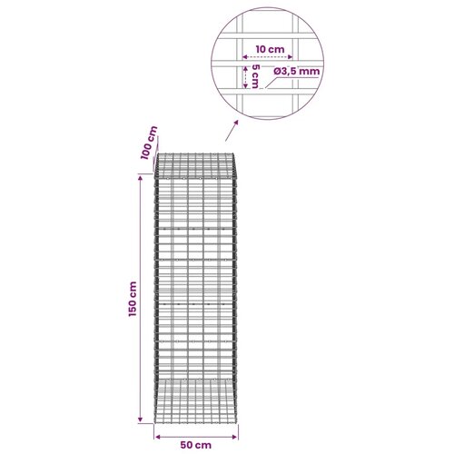  Gabion s žicom debljine 3 5 mm i mrežom 5x10 cm 50x100x150 cm - 100 cm 150 cm 50 cm Slike
