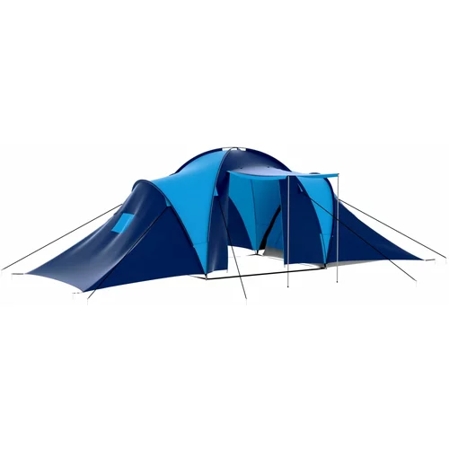 In Šator za kampiranje od tkanine za 9 osoba tamnoplavi/plavi
