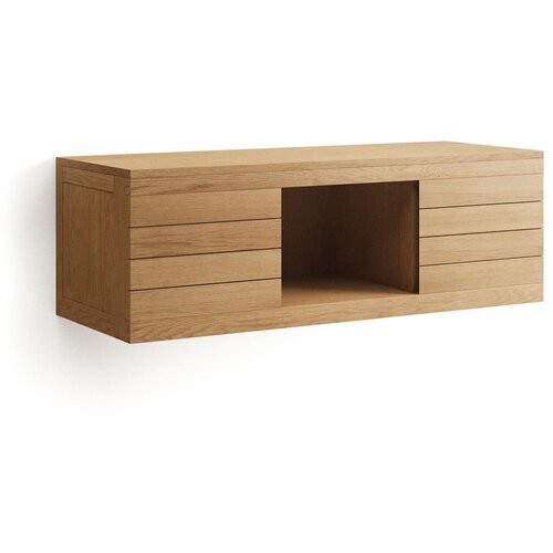 Kave Home Nizak/zidni ormarić za ispod umivaonika od masivne tikovine u prirodnoj boji 120x40 cm Yenit &ndash; Cijene