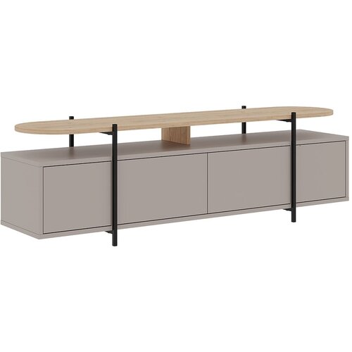 Marckeric Siva/bež TV omarica v hrastovem dekorju 160x48 cm Hinoa &amp;ndash; Slike