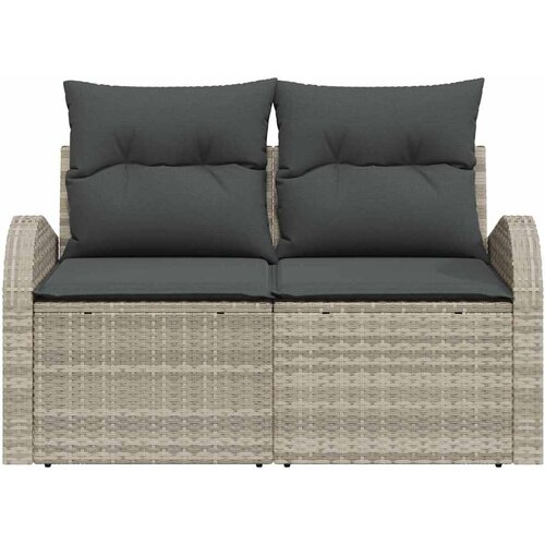  Vrtni kauč s jastukom Svijetlo siva 124 x 62 x 69cm poliratan Slike