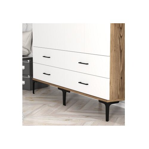 Hanah home kumsal tt - walnut, white walnutwhite wardrobe Slike