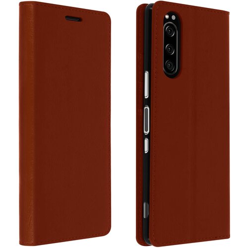 AVIZAR Etui, držalo za kartice in stojalo za video iz pravega usnja - rjava str. Sony Xperia 5, (20599604) Cene