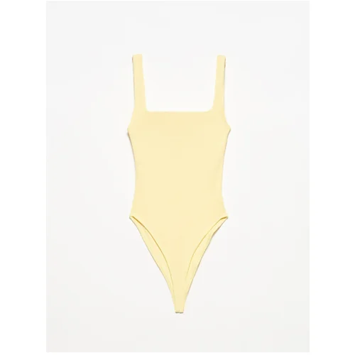 Dilvin Women's Yellow Strap Bodysuit 3668