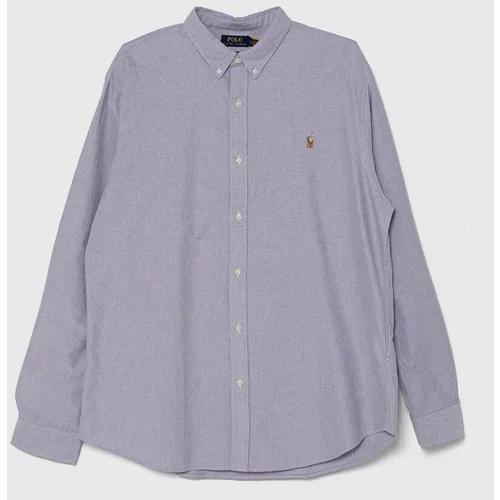 Polo Ralph Lauren Pamučna košulja za muškarce, boja: ljubičasta, slim, s button-down ovratnikom, 710804253