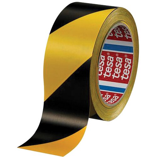 Traka za označavanje ljepljiva 50mm/33m pvc tesa 60760-93 crno-žuta Slike