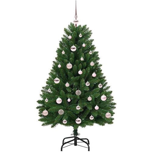  Umjetno božićno drvce s nogom Zelena 120 cm PVC i čelik Slike