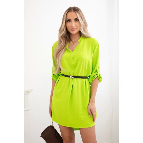 Kesi Włoski Dress with longer back and belt light mint Cijene