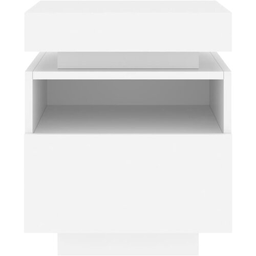  Noćni ormarići s LED svjetlima 2 kom bijeli 40 x 39 x 48,5 cm Slike