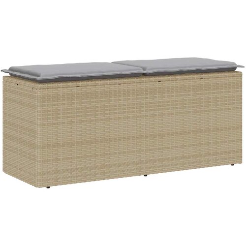 vidaXL Vrtna klop z blazino Bež 110x40x44 cm poli ratan Cene