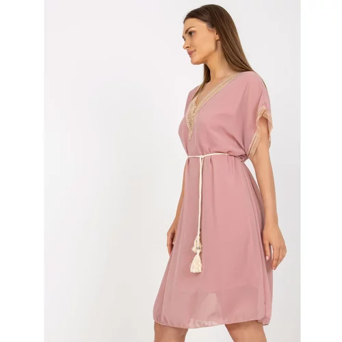 Fashion Hunters Dusty pink light one size dress with a V-neck