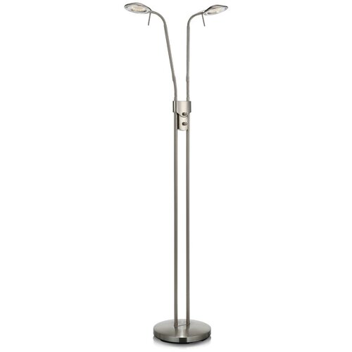 Markslöjd LED stoječa svetilka v srebrni barvi s kovinskim senčilom (višina 135 cm) Hudson – Cene